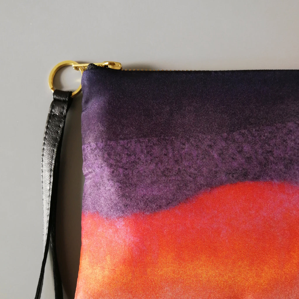 Dusk Silk and Leather Wristlet