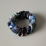 Blue Abstract Silk Scrunchie