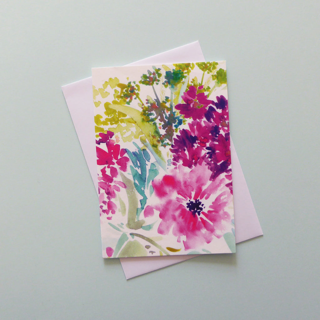 Painted floral greeting card, Samantha Warren
