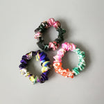 Set of 3 Silk Scrunchies - Multicoloured