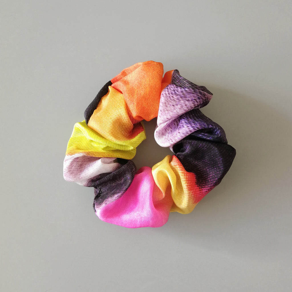 Rainbow Silk Scrunchie